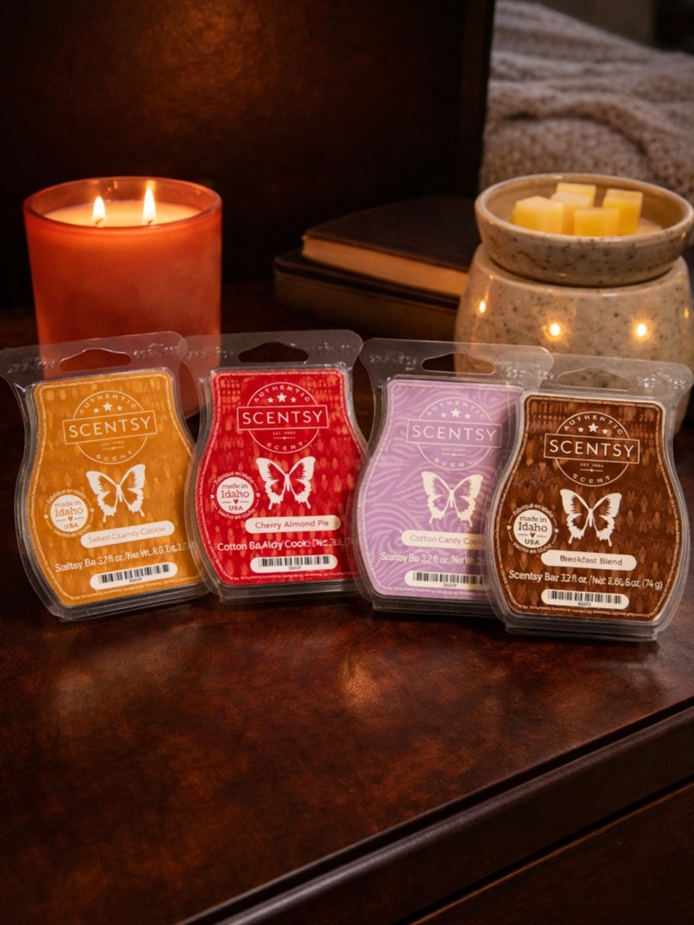 Scentsy Wax Melt Bundle | Salted Caramel Cherry Almond Cotton Candy Breakfast